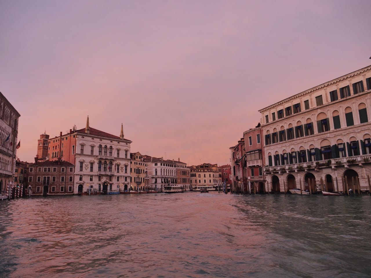 sunset across the canal in Venice